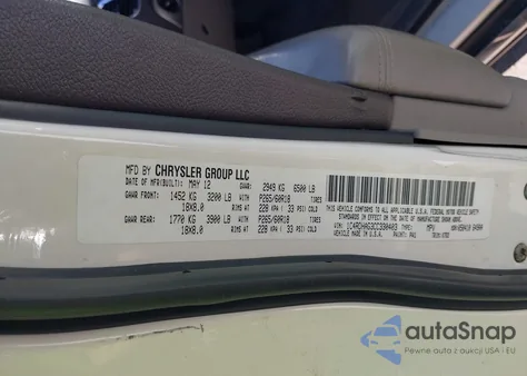 2012 Dodge Durango Sxt из США, поврежденный, VIN 1C4RDHAG3CC330403